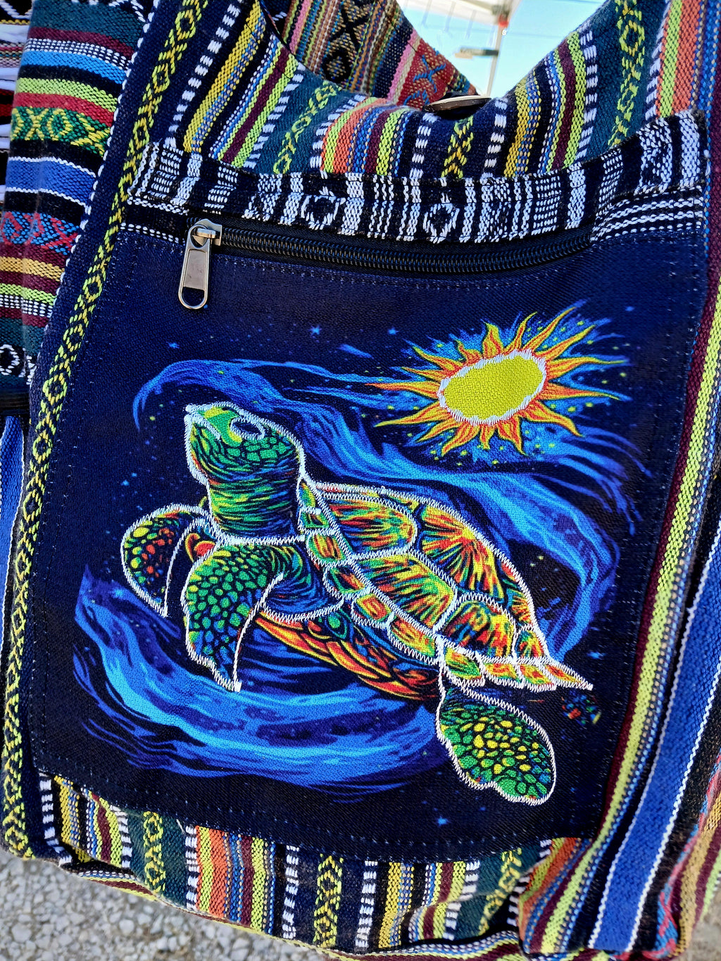 Hippie Bag with Turtle Design