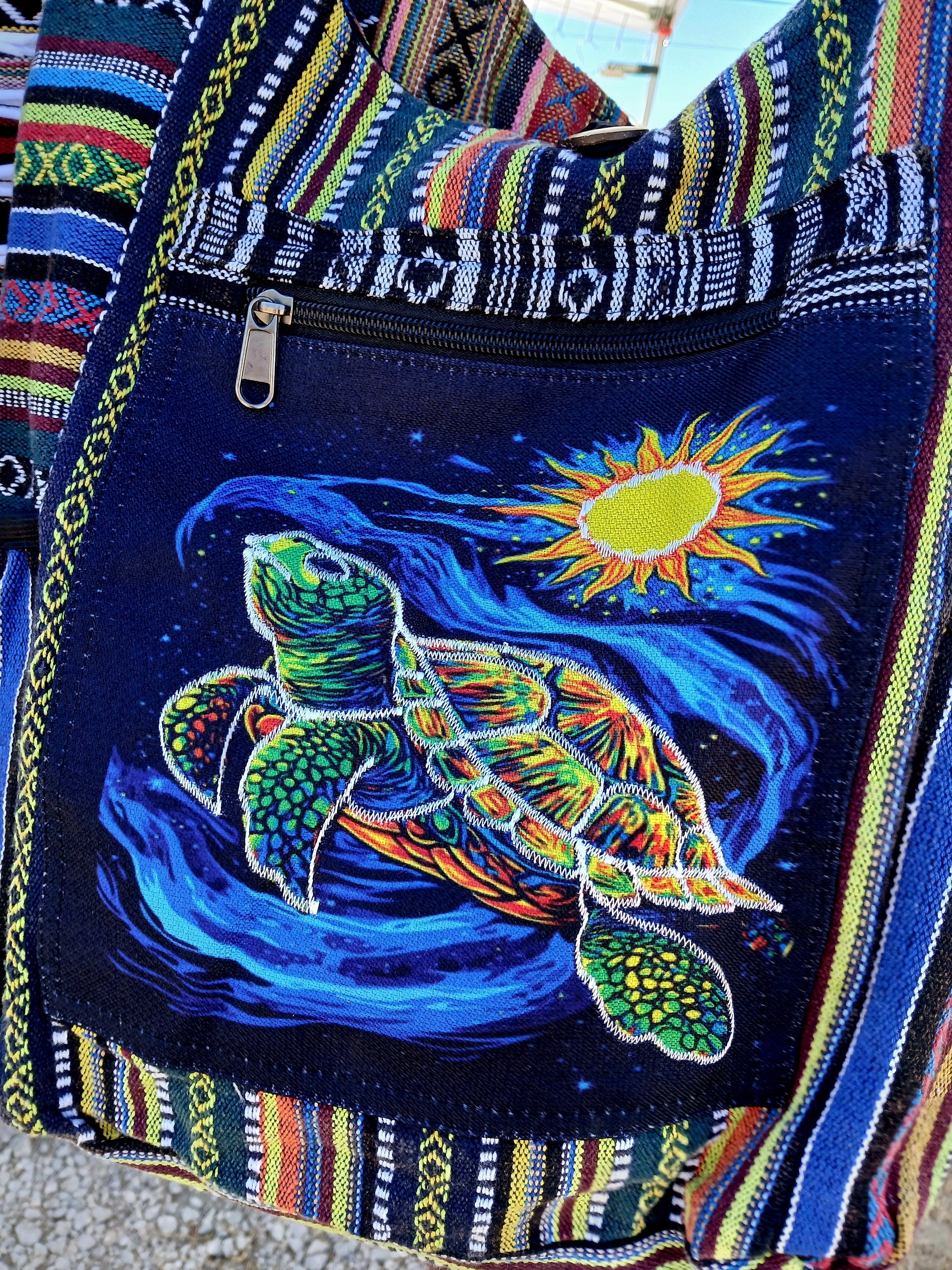 Hippie Bag with Turtle Design