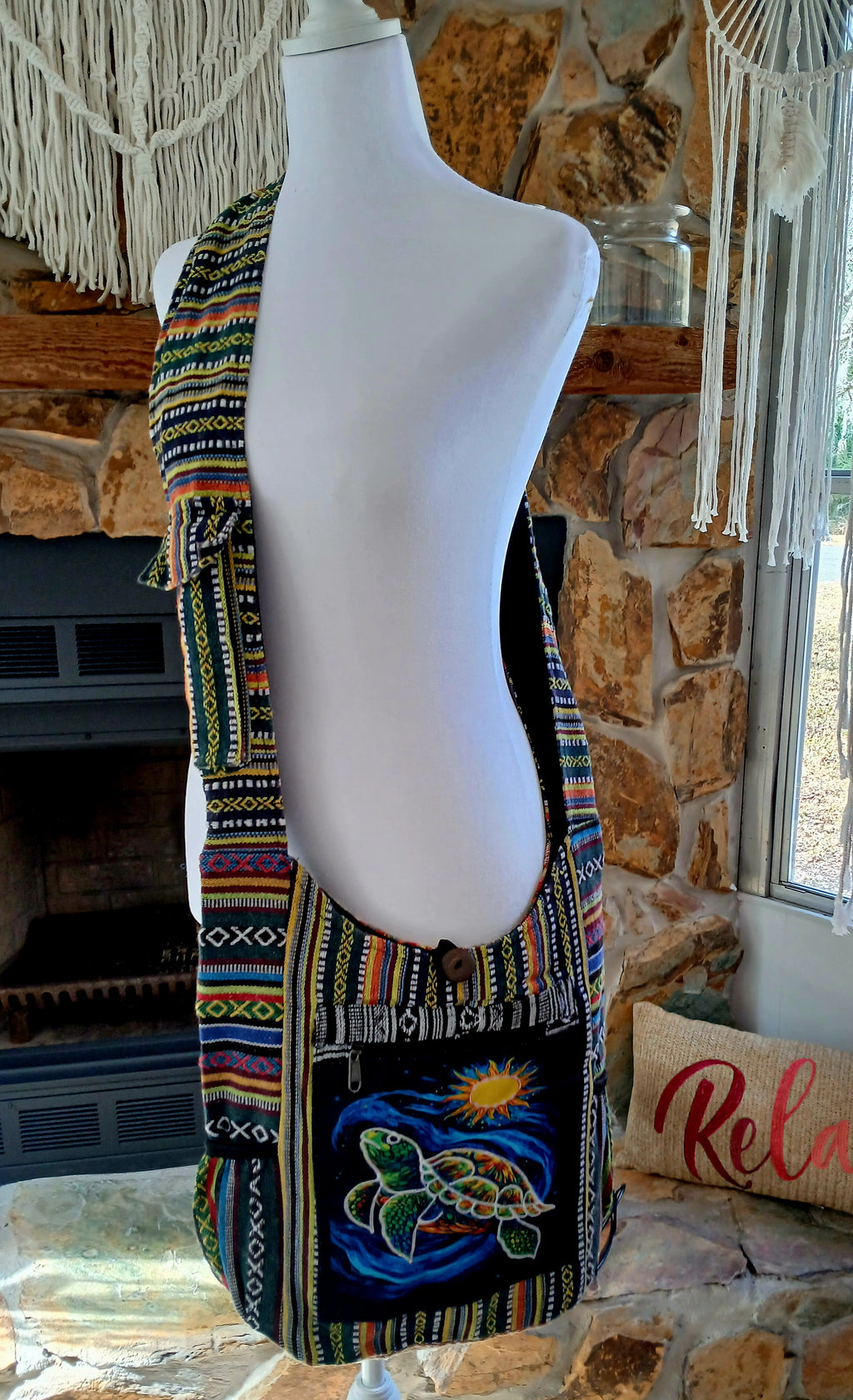 Hippie Bag with Turtle Design