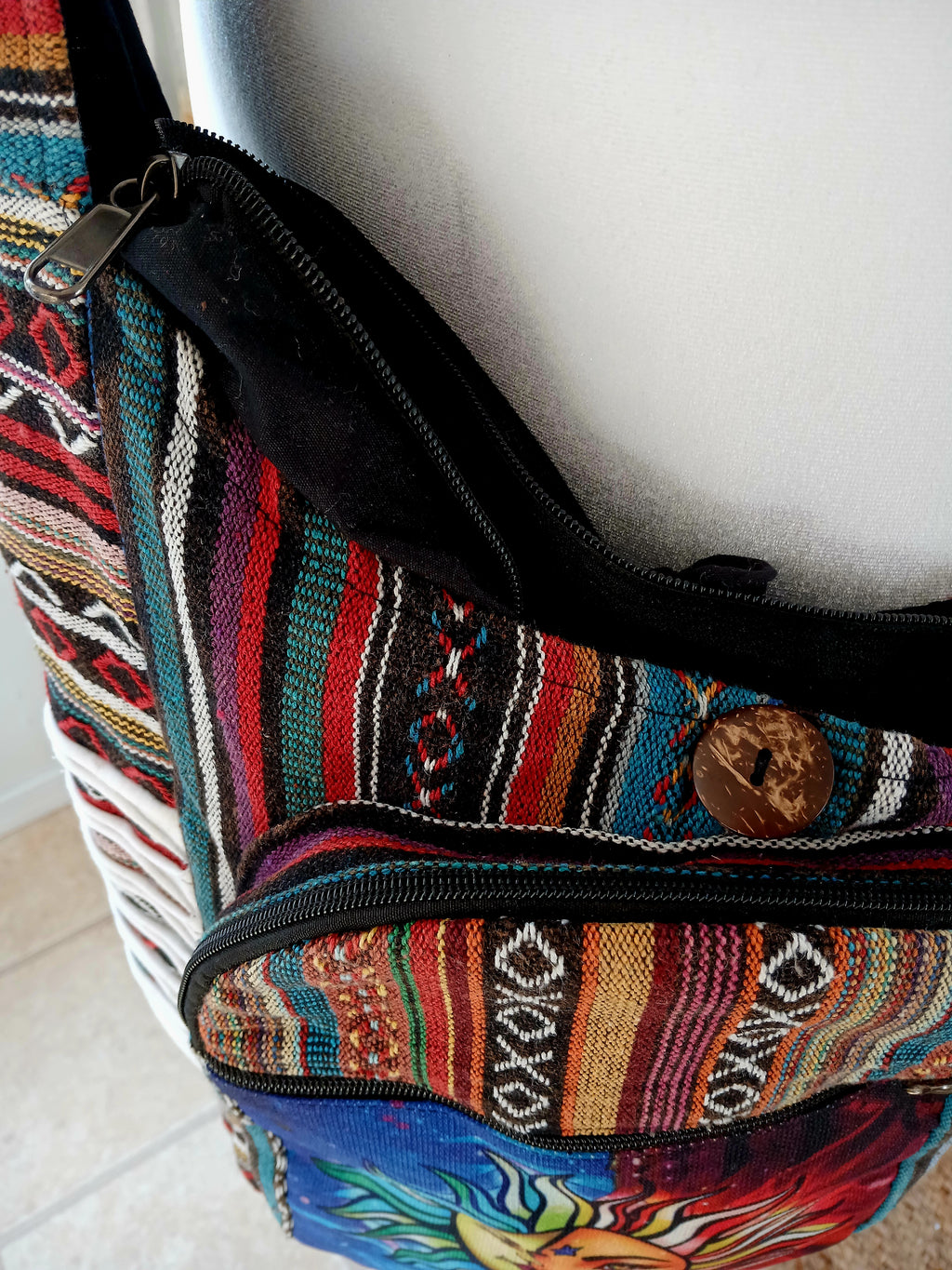 Hippie Bag with Sun and Moon Design