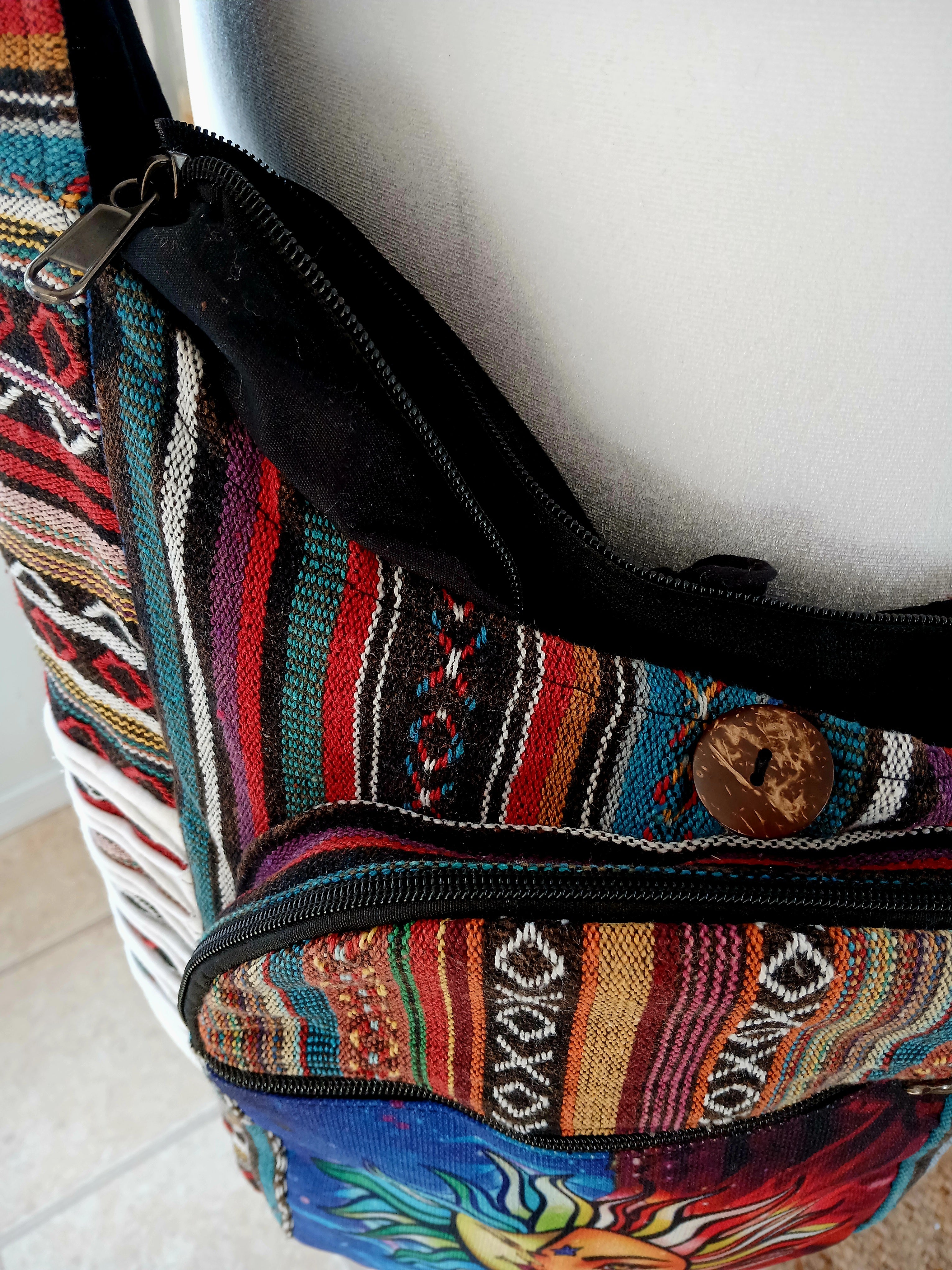 Hippie Bag with Sun and Moon Design