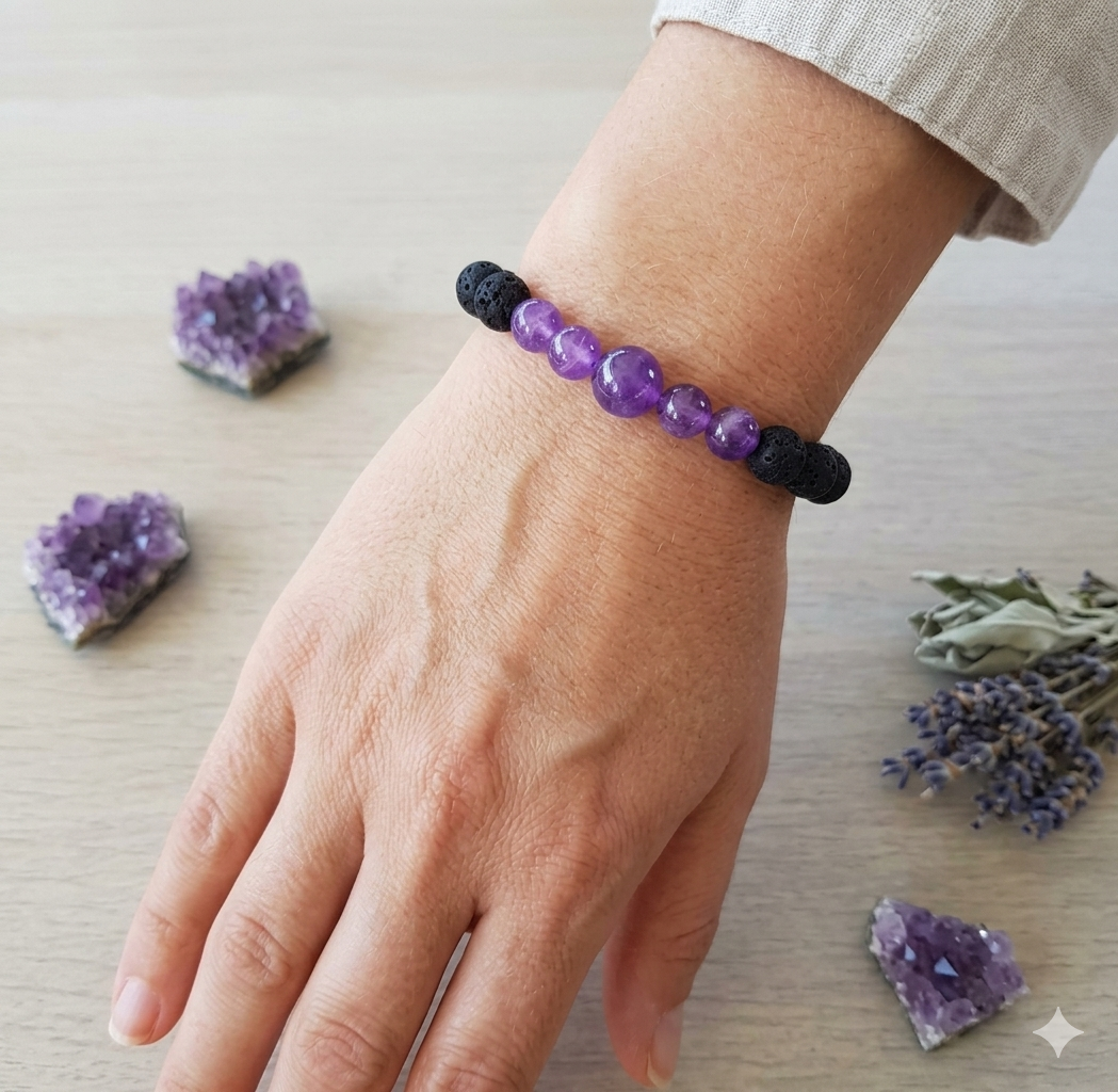Amethyst & Lava Rock Diffuser Bracelet