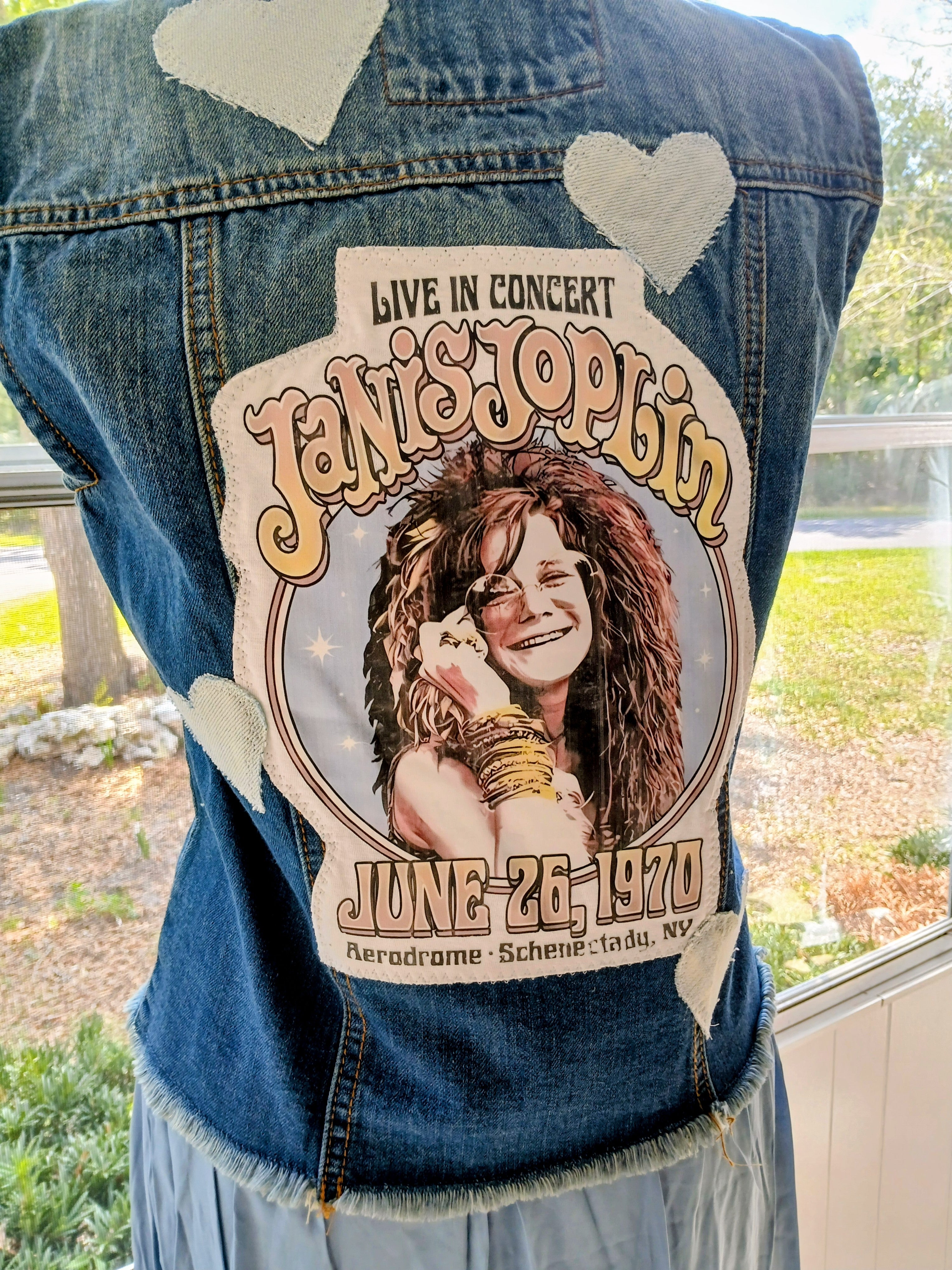 Upcycled Janis Joplin Denim Vest