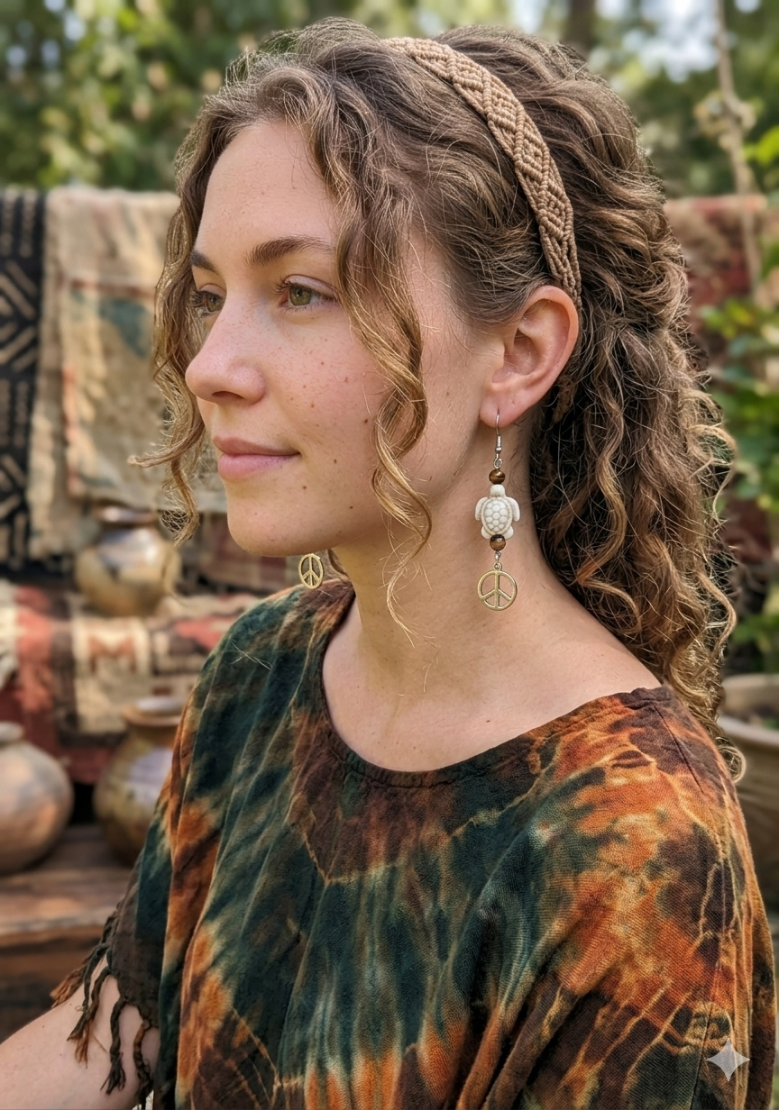 Slow & Steady Turtle Peace Earrings | Handcrafted from Crystals