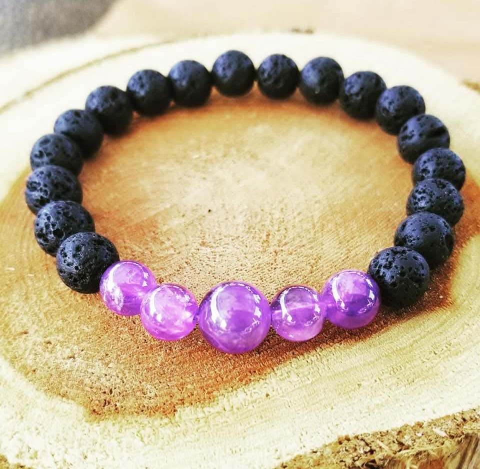 Amethyst & Lava Rock Diffuser Bracelet