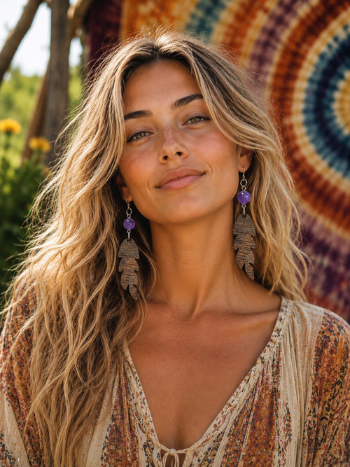 Amethyst Crystal Earrings