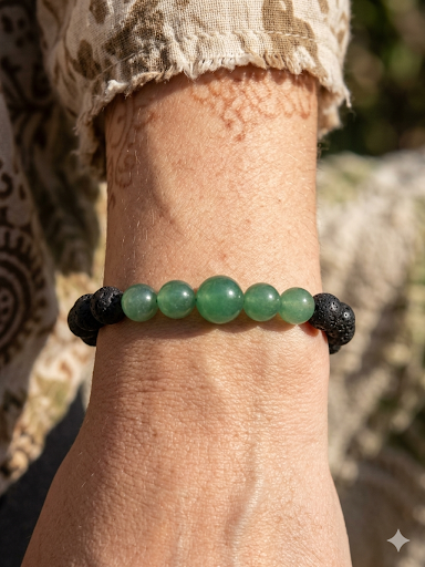 Aventurine & Lava Rock Crystal Bracelet