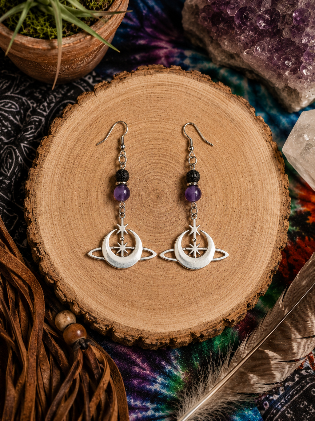 Handmade Universe Crystal Earrings