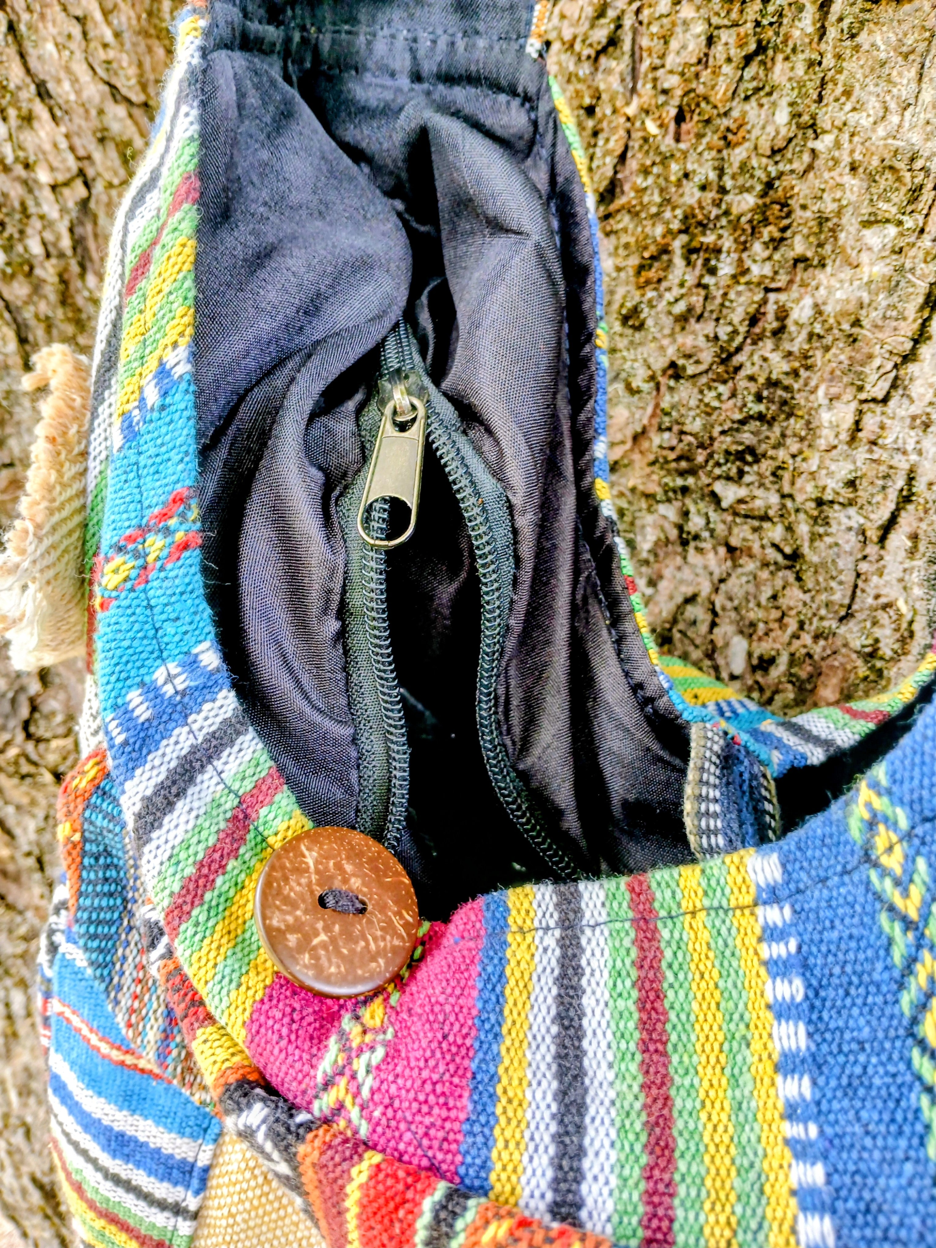 Mushroom Hemp Crossbody Bag, Fun Boho Hippie Festival Style!