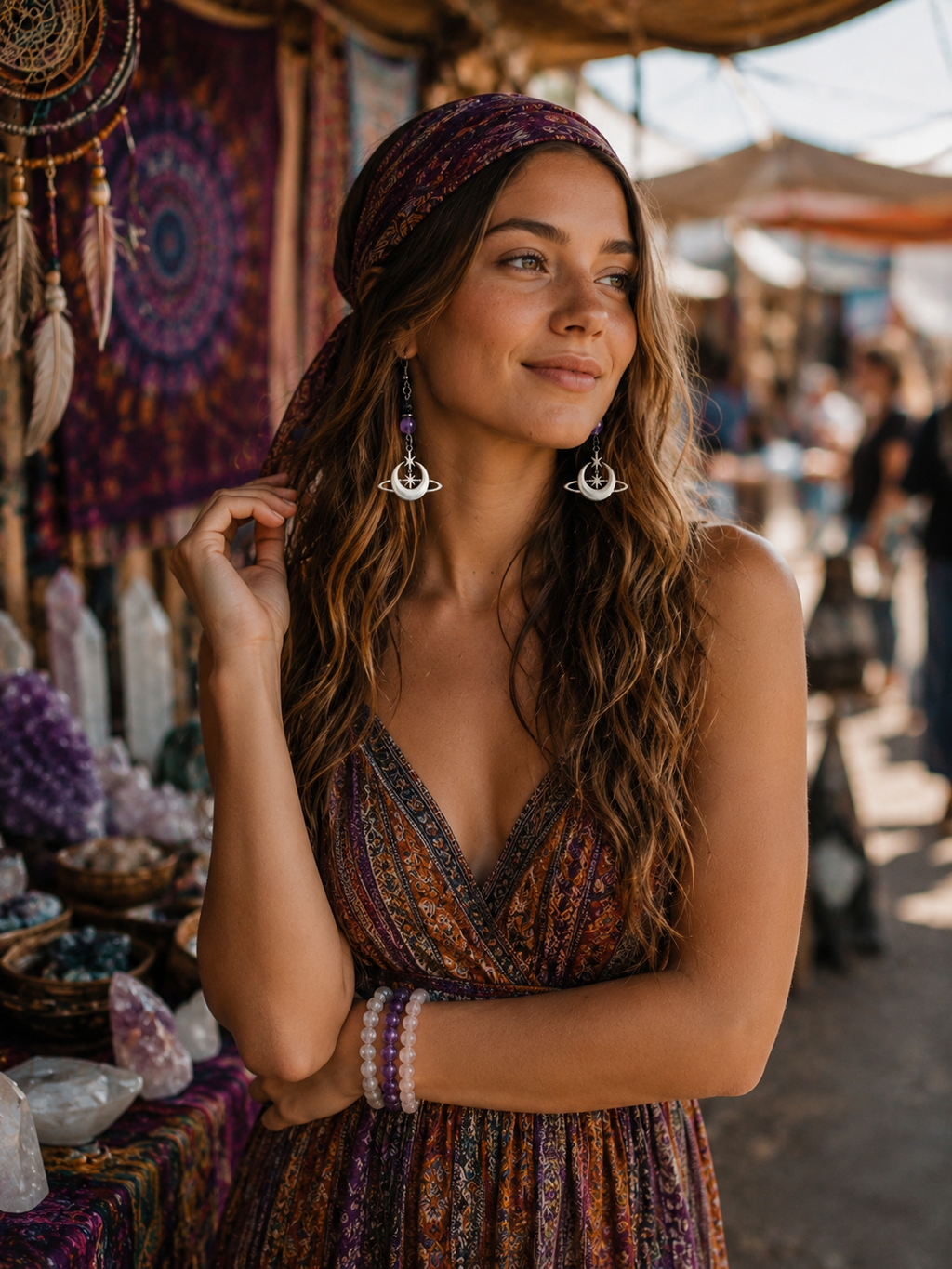 Handmade Universe Crystal Earrings