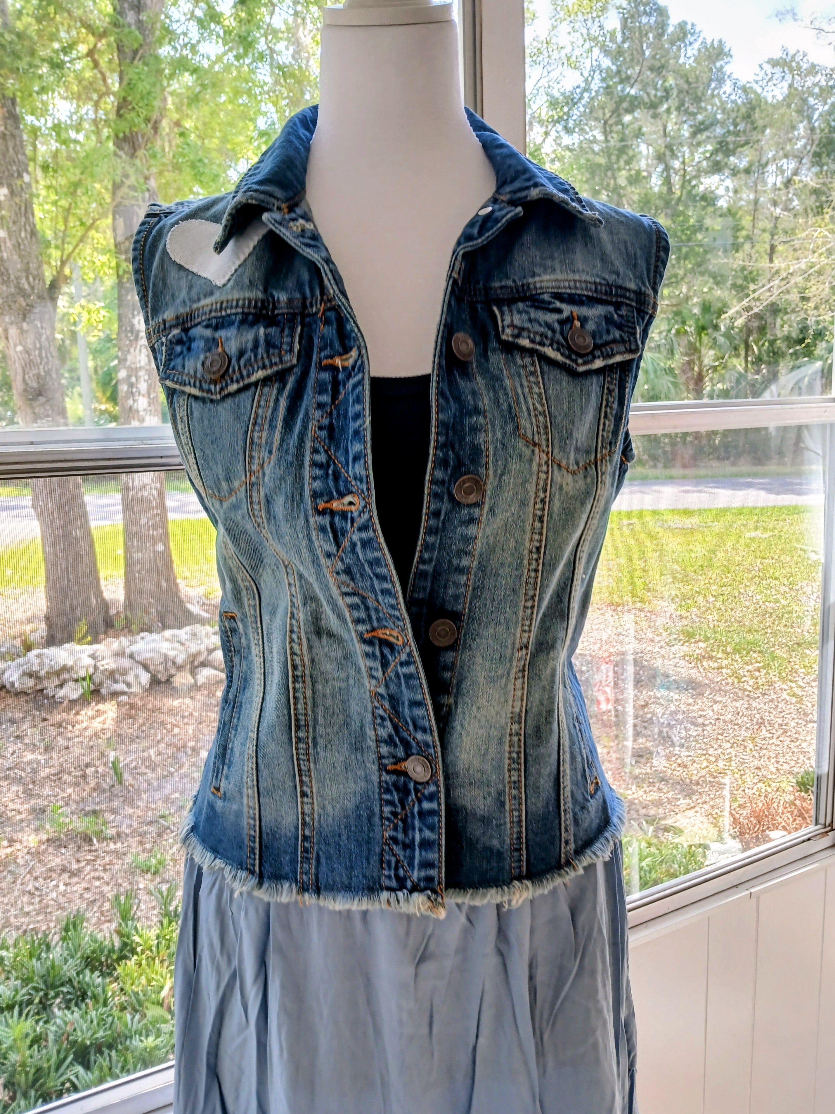 Upcycled Janis Joplin Denim Vest