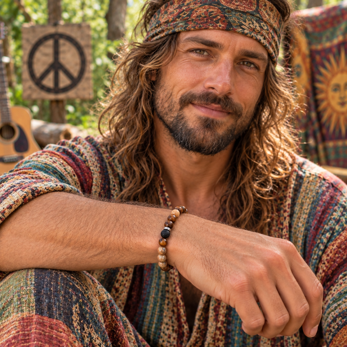 Handcrafted Tiger Eye & Jasper Diffuser Bracelet