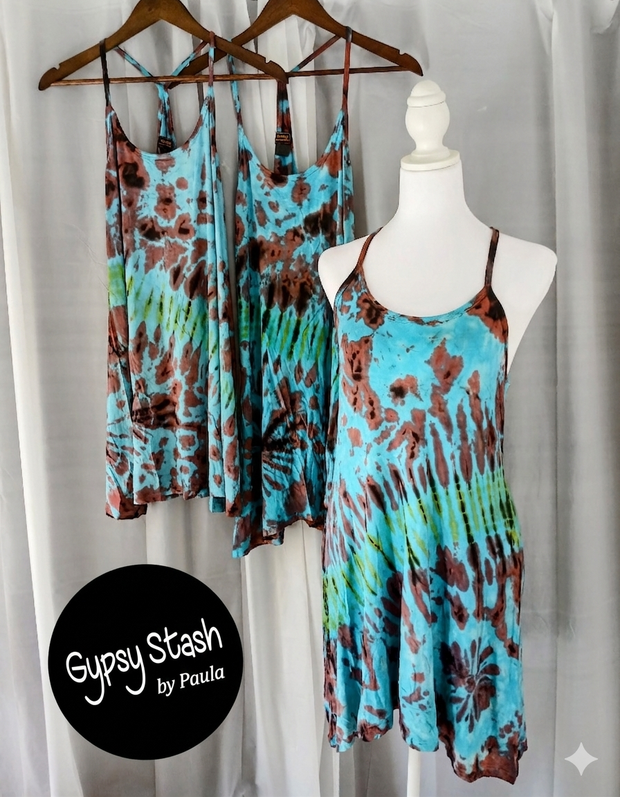 Organic Cotton Tie-Dye Dress /// Boho Summer Cover-Up