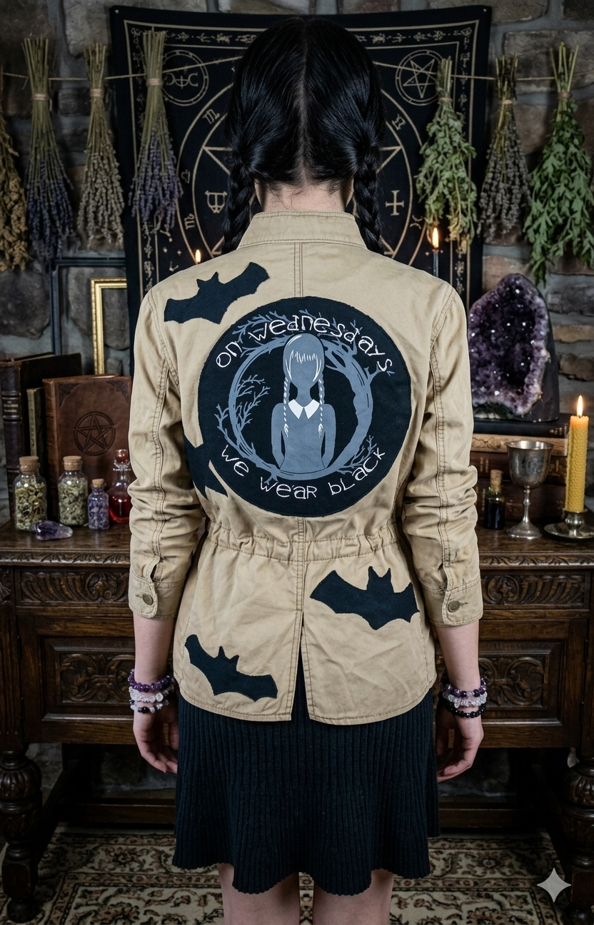 The "Nevermore" Wednesday Bomber Jacket