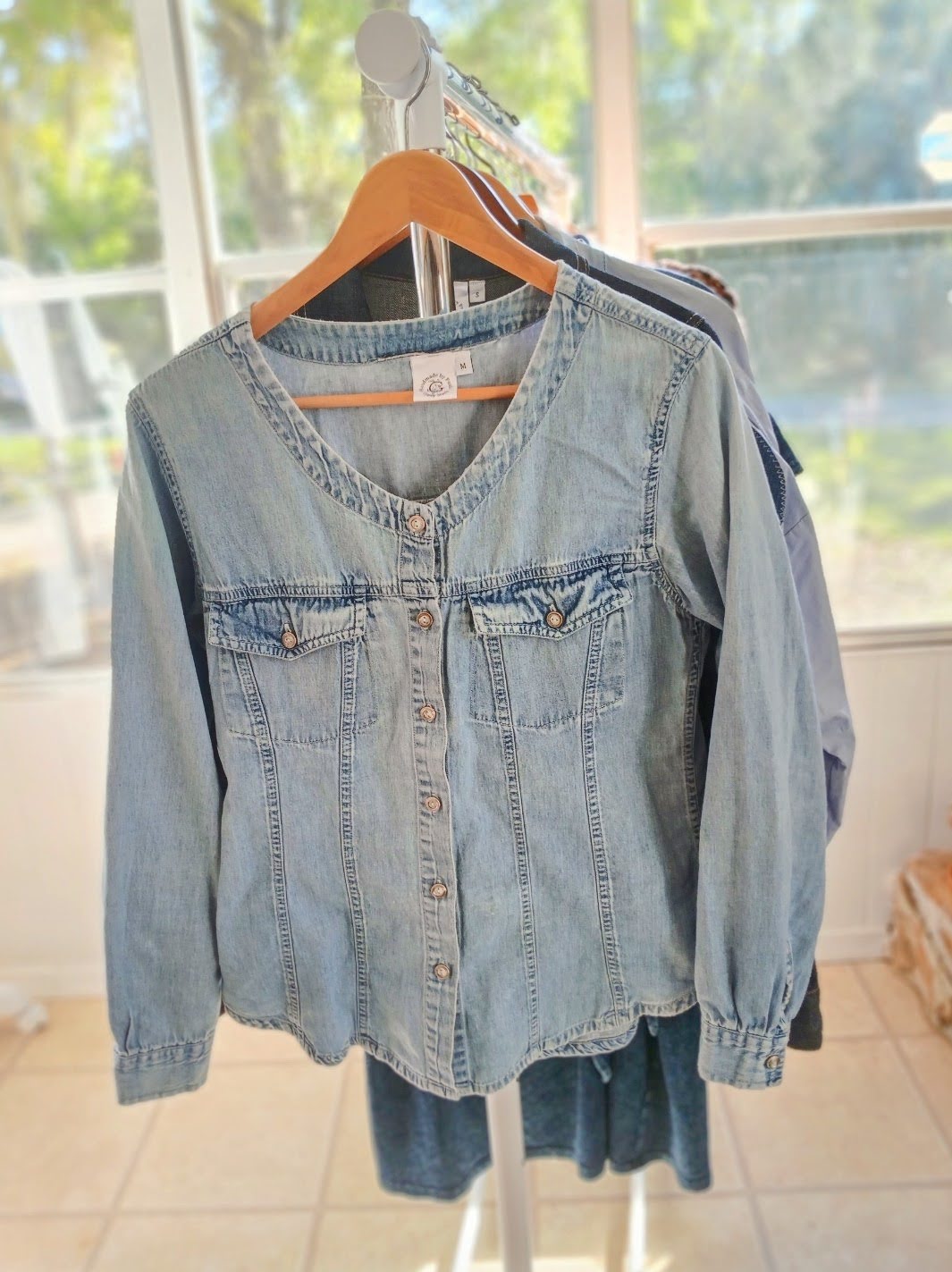 The "Dirty Hippie" Upcycled Denim Shirt // Earthy Boho Soul